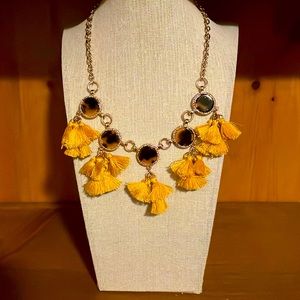INC Gold-Tone Tortoise-Look & Multi-Tassel Statement Necklace